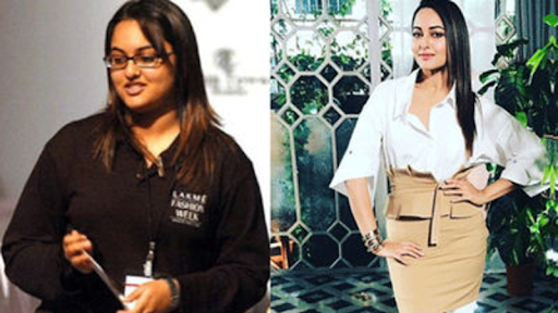 Sonakshi Sinha smiling confidently after her incredible weight loss transformation, showcasing her dedication to fitness, healthy eating.