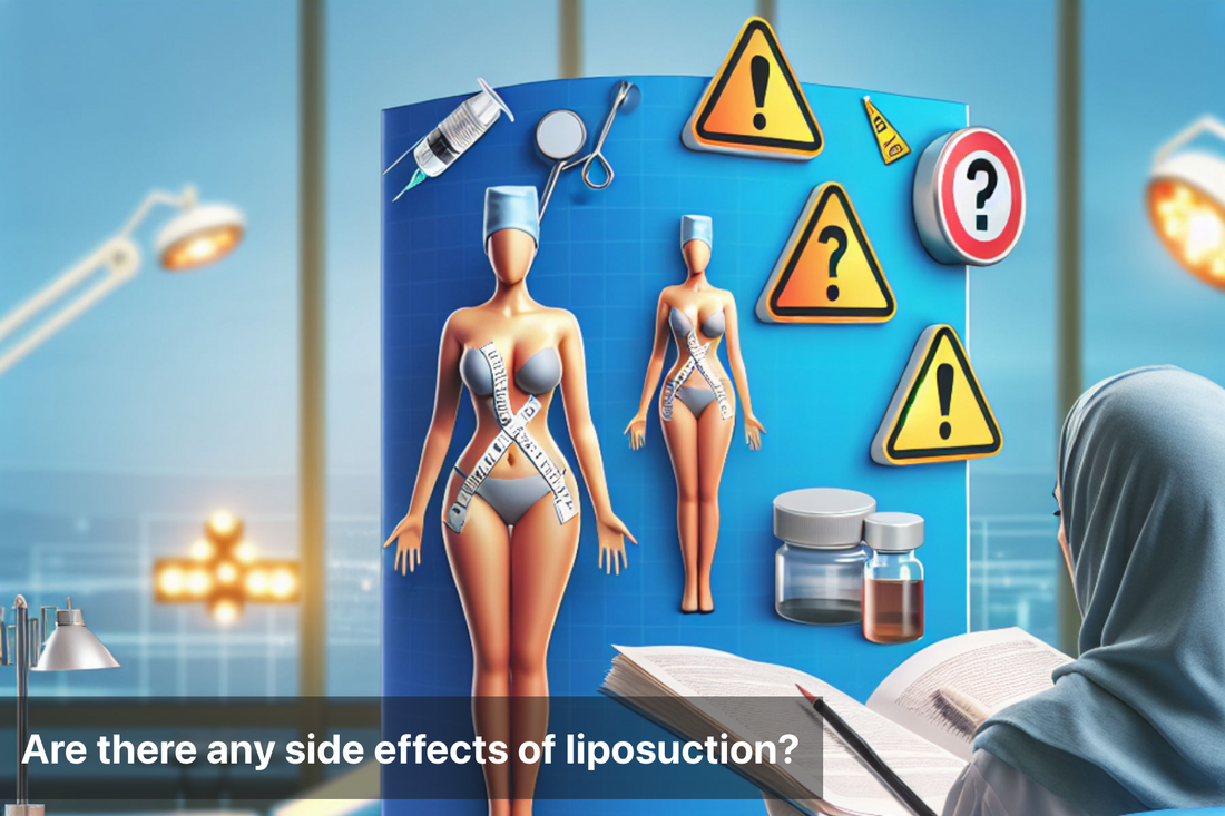 Infographic on liposuction side effects and scars.