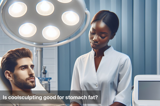 Patient consultation for CoolSculpting treatment for stomach fat