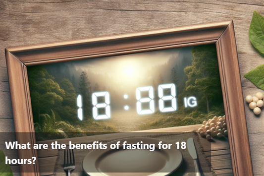 18-hour fasting concept with timer and nature background