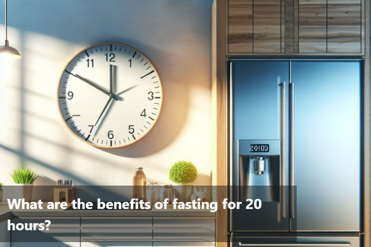 Modern kitchen with a clock illustrating fasting intervals