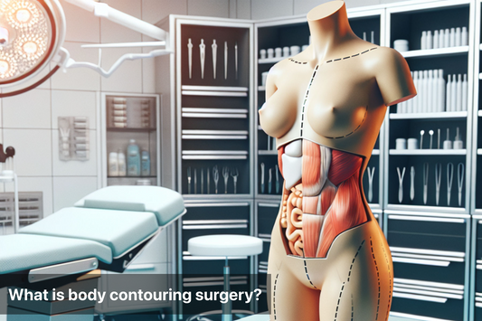 Illustration of body contouring surgery in a medical setting