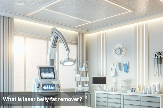 Medical room with laser equipment for belly fat removal