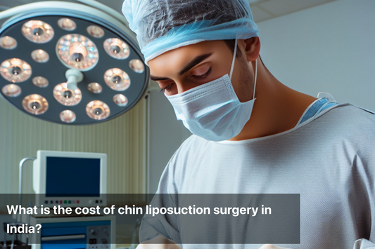 Surgeon performing chin liposuction surgery in a clinic