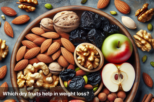 A variety of dry fruits, including almonds and walnuts, ideal for weight loss.