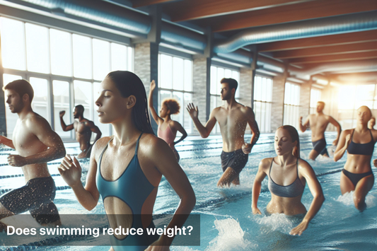 People swimming in a pool for weight loss and fitness.