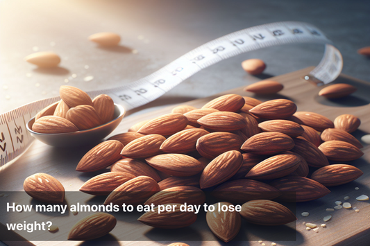 Healthy almonds with a measuring tape for weight loss