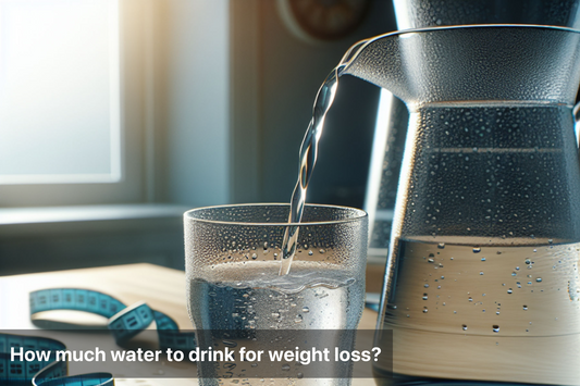 A water pitcher pouring water into a glass, symbolizing hydration for weight loss.