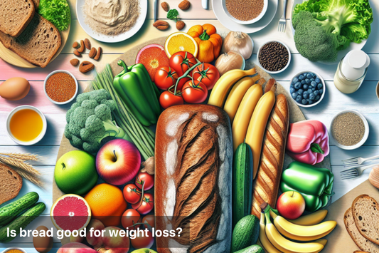 An array of healthy foods including different types of bread and vegetables on a table.