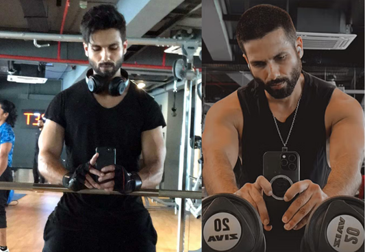 Shahid Kapoor showcasing his dedication to fitness with a combination of weight training, cardio, yoga, and a clean vegetarian diet to maintain his lean and muscular physique.