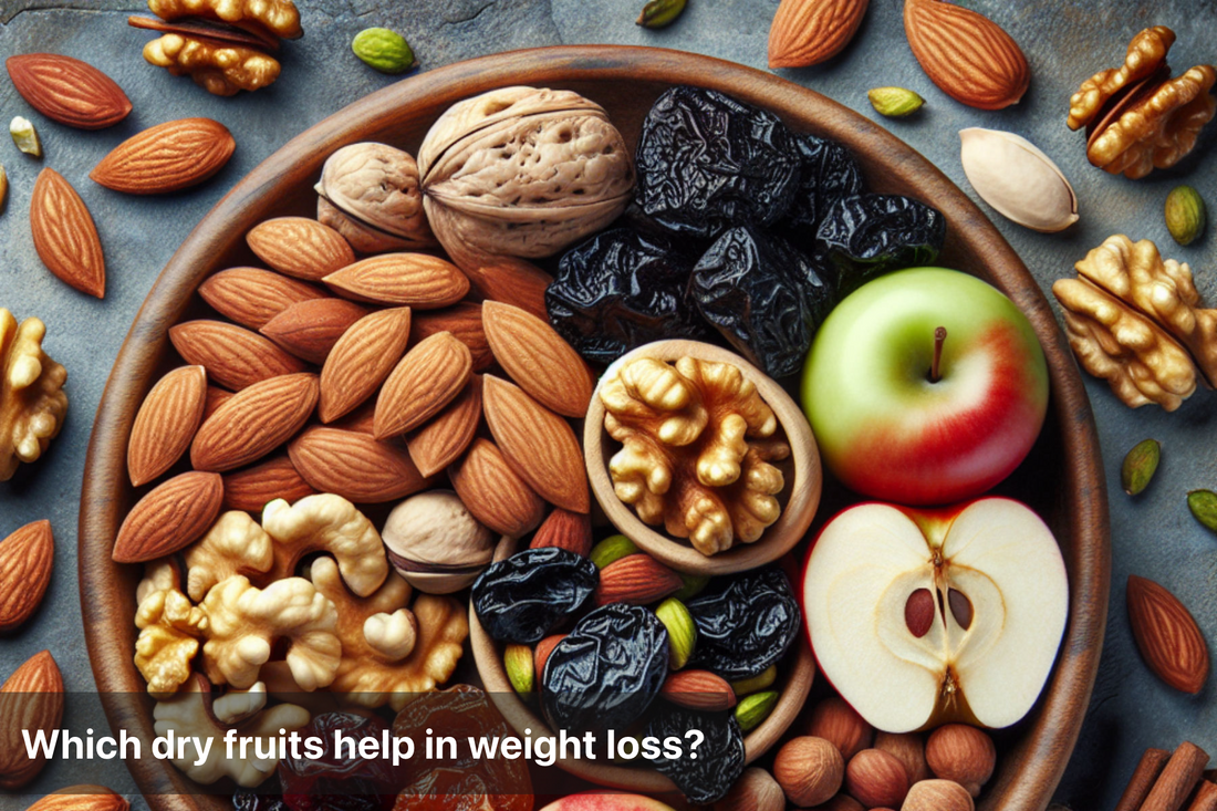 A variety of dry fruits, including almonds and walnuts, ideal for weight loss.